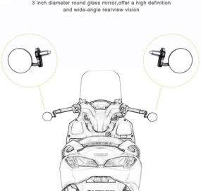 img 1 attached to Универсальные мотоциклетные зеркала Kawasaki Davidson