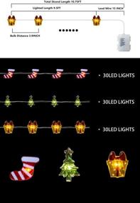 img 2 attached to 🎄 EAMBRITE Set of 3 - 8 Modes Christmas Themed Dewdrop String Light Decor: 10.75FT, 30LT LED Gift Boxes, Stockings, and Christmas Trees for Window, Porch, Stair, Bar, Outdoor and Indoor Use