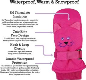 img 2 attached to N'Ice Caps Little Kids Cute Animal Faces Waterproof Warm Winter Snow Mittens: Cozy and Stylish Protection!