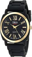 ⌚ женские часы tko milano iii silicone boyfriend в черном цвете с кварцевым механизмом. логотип