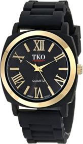 img 4 attached to ⌚ Женские часы TKO Milano III Silicone Boyfriend в черном цвете с кварцевым механизмом.