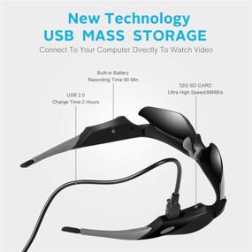 img 2 attached to 📸 1080P Full HD Camera Video Sunglasses for Recording, Shooting Camera Glasses for Cycling, Driving, Hiking, Fishing, Hunting