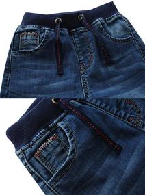 img 1 attached to Offering Comfort and Style: Elastic Mid Waist Washed Straight Denim Jeans for Toddler Boys