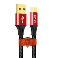 🔴 agvee [2 pack 15ft] micro usb cable - extra long android charger 3a fast heavy duty phone charging cord for galaxy s7, galaxy s6, galaxy j7, galaxy j3, ps4, xbox controller - red logo