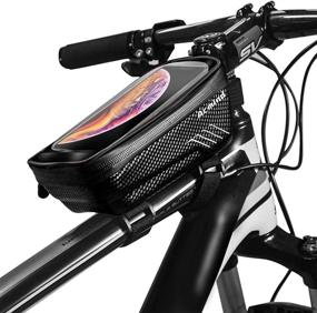 img 4 attached to 🚴 Waterproof Bike Phone Mount Bag - Acmind Bicycle Top Tube Frame Handlebar Bag with Touch Screen Phone Case for Cycling Accessories