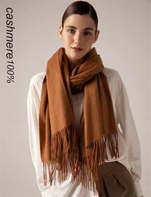 img 2 attached to Jushkune Cashmere Soild Classic Winter Women's Accessories in Scarves & Wraps