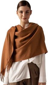 img 4 attached to Jushkune Cashmere Soild Classic Winter Women's Accessories in Scarves & Wraps