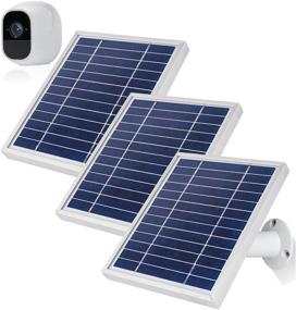 img 4 attached to iTODOS Solar Panels for Arlo Pro 2 Camera: 3 Pack, 11.8 Feet Power Cord, Adjustable Mount, Silver (NOT compatible with Arlo Pro)