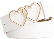 fashion forward: ayliss women's leather waist belt with double heart shape buckle - dress to impress! logo