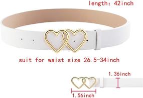 img 3 attached to Fashion Forward: Ayliss Women's Leather Waist Belt with Double Heart Shape Buckle - Dress to Impress!