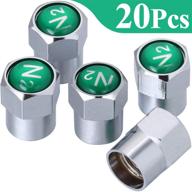 🔒 set of 20 chrome plated brass tire valve stem caps with n2 nitrogen sign logo - dustproof valve covers for car auto tires logo