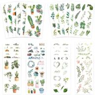 🌿 knaid watercolor green plant stickers set: enhance creative projects with decorative scrapbooking crafting supplies, ideal for bullet journaling, planners, and notebooks! logo