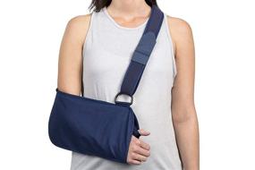 img 4 attached to FitPro Deluxe Adjustable Standard Arm Sling, Medium: Elevate Comfort and Support in Blue - Amazon Exclusive Brand