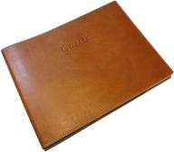📔 fiorentina tan italian leather guest book: elegant soft cover with embossed guests design logo