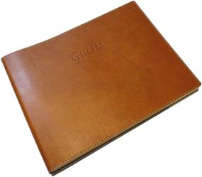 img 4 attached to 📔 Fiorentina Tan Italian Leather Guest Book: Elegant Soft Cover with Embossed Guests Design