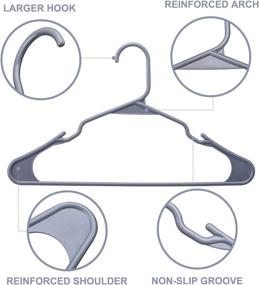 img 3 attached to 👕 Smartor Plastic Hangers: 60-Pack Ideal for Everyday Use - Clothing Hangers Grey