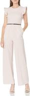 👗 stylish and flattering: calvin klein flutter sleeves jumpsuit for women logo