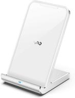 📱 vebach aluminum wireless charger stand - qi certified charging stand for iphone 12, 12 mini, 12 pro max, se, 11 pro max, xr, xs max - 10w max for samsung galaxy, note - white silver (no ac adapter) logo