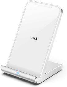 img 4 attached to 📱 Vebach Aluminum Wireless Charger Stand - Qi Certified Charging Stand for iPhone 12, 12 Mini, 12 Pro Max, SE, 11 Pro Max, XR, Xs Max - 10W Max for Samsung Galaxy, Note - White Silver (No AC Adapter)