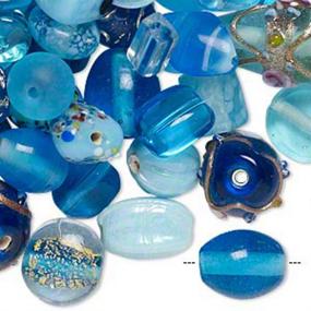 img 3 attached to 🔵 Lampworked Glass Bead Mix - 200 Grams - Bohemian Style - Turquoise Blue - Clear Storage Case - 150-200 Beads