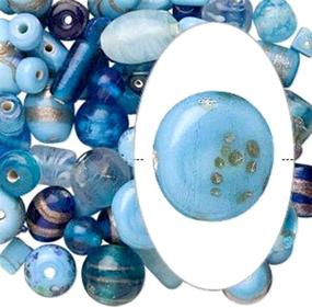 img 1 attached to 🔵 Lampworked Glass Bead Mix - 200 Grams - Bohemian Style - Turquoise Blue - Clear Storage Case - 150-200 Beads