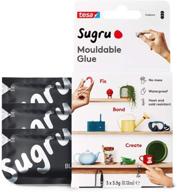 sugru moldable multi-purpose glue 3-pack, black - enhance creative fixing and making abilities, set of 3 pieces logo