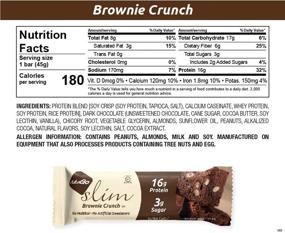 img 1 attached to 🍫 NuGo Slim Dark Chocolate Brownie Crunch | High Protein | Low Sugar | High Fiber | 180 Calories | Low Net Carbs | Gluten Free | 12 Count