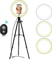 📸 10 inch ring light with 48‘’ extendable tripod stand, phone holder for video recording, live streaming, makeup, youtube videos, and photography, compatible with phones, and gopro cameras logo