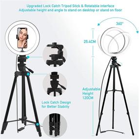 img 3 attached to 📸 10 inch Ring Light with 48‘’ Extendable Tripod Stand, Phone Holder for Video Recording, Live Streaming, Makeup, YouTube Videos, and Photography, Compatible with Phones, and GoPro Cameras