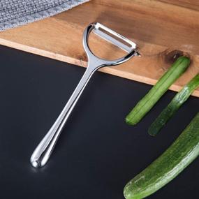 img 2 attached to Bezal - Stainless Steel Vegetable Y Peeler: Non-Slip Grip, Non-Rust Blade for Effortless Kitchen Fruit & Vegetable Slicing - Dishwasher Safe, Ideal for Citrus Bar Cocktails and Peeling Tasks