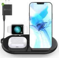 беспроводная зарядная станция lequiven 3-в-1 для iphone 12/11 pro max xr xs, airpods pro/2, iwatch se/6/5/4/3/2/1 - совместима с samsung galaxy s21/s20/s10/s9 и другими логотип