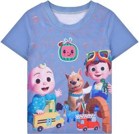 img 2 attached to 👕 Cute Cartoon T-shirt Sets for Toddler Boys and Little Girls | Short Sleeve Summer Tops