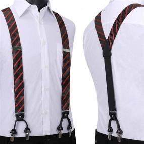 img 1 attached to HISDERN Stripe Suspenders Pocket: Adjustable Men's Accessories for a Dapper Look