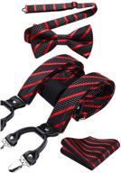 hisdern stripe suspenders pocket: adjustable men's accessories for a dapper look logo