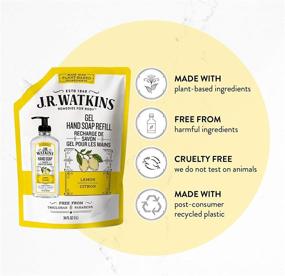 img 3 attached to JR Watkins Lemon Gel Hand Soap Refill Pouch, 🍋 6 Pack - USA Made, Cruelty Free, 34 fl oz