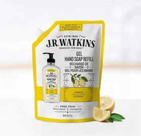 img 1 attached to JR Watkins Lemon Gel Hand Soap Refill Pouch, 🍋 6 Pack - USA Made, Cruelty Free, 34 fl oz