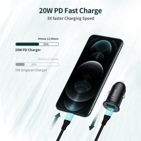 img 3 attached to 🔌 Cluvox USB C Car Charger: 20W PD Fast Charging + MFi Certified 3ft Braided Type C to Lightning Cable - Compatible with iPhone 13 Pro Max/mini/12/11/XS/XR/X/8 Plus/SE 2020