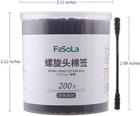 img 2 attached to FaSoLa200PCS Pure Cotton Swabs: Double Spiral Tipped Applicators for Makeup Clean Care