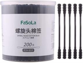 img 4 attached to FaSoLa200PCS Pure Cotton Swabs: Double Spiral Tipped Applicators for Makeup Clean Care