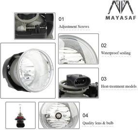 img 1 attached to 🔦 Clear Lens Fog Light Fog Lamp Set for Chrysler 2007-2010 300 and 2007-2009 Aspen, Dodge 2005-2009 Dakota and 2007-2009 Durango, Jeep 2006-2010 Commander and 2005-2010 Grand Cherokee by MAYASAF