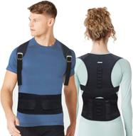 adjustable back brace posture corrector for men and women with lumbar support - improve clavicle and upper back posture логотип