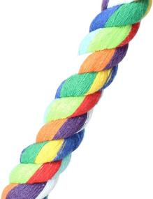 img 2 attached to 🦜 Bird Toy: Colorful Cotton Triangle Swing for Parrots, Parrotlets, Cockatoos, Macaws, African Greys - Bonka Rope Climb Hanging