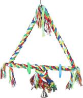 🦜 bird toy: colorful cotton triangle swing for parrots, parrotlets, cockatoos, macaws, african greys - bonka rope climb hanging logo