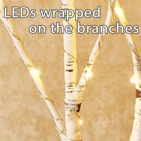 img 1 attached to Enhance Your Decor with 32IN Tall, White Twig Lights - Battery Operated, Timer, 100 LED - Perfect 🌲 for Vases, Indoors and Outdoors - Create a Winter Wonderland at Your Holiday Party with our Fudios Lighted Birch Branches