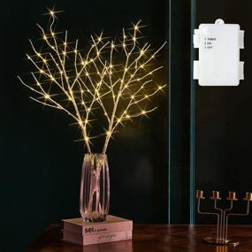 img 4 attached to Enhance Your Decor with 32IN Tall, White Twig Lights - Battery Operated, Timer, 100 LED - Perfect 🌲 for Vases, Indoors and Outdoors - Create a Winter Wonderland at Your Holiday Party with our Fudios Lighted Birch Branches