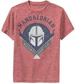 img 1 attached to 👕 Ultra-Comfy STAR WARS Mandalorian Crest Boy's Performance Tee: Stay on Top of Your Game in Style!