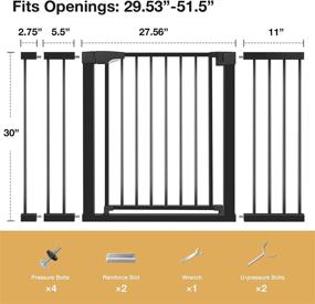 img 1 attached to 🚧 ALVOD Baby Gate: Auto Close Walk Thru Dog & Baby Gate for Stairs and Doorways, Extra Wide and High, Black