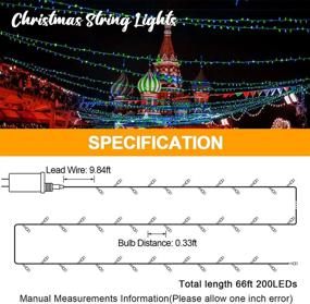 img 2 attached to JXLEDAYY Outdoor Christmas Lights: 200 LED 66ft Long Fairy Light String with 8 Modes – Waterproof Plug-in Decoration for Xmas Tree, Wedding, Holiday Party, Thanksgiving