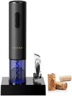 🍷 secura rechargeable electric wine opener with foil cutter - automatic corkscrew bottle opener (black) логотип