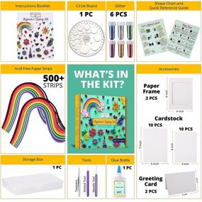 img 3 attached to 🎨 Creative Camp Beginner's Quilling Kit - DIY Crafts for Kids and Adults - 10 Projects with Instructions, Storage Box, Glitter, Tools & Supplies, Paper Strips, Shape Chart & Reference Guide